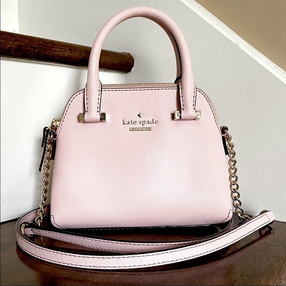 kate spade Handbags - Kate Spade Bright Rosy Baby Pink Leather Mini Crossbody, Satchel Bag 14K Gold